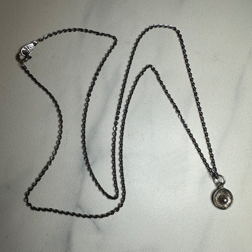 Taxco Mexican Sterling Silver 925‎ Sombrero Pendant 24" Necklace